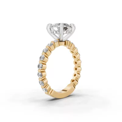 Signature Hearts & Arrows Hidden Halo Shared Prong Engagement Ring (.80ct. tw.)