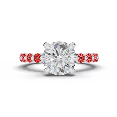 Signature Hearts & Arrows Hidden Halo Shared Prong Engagement Ring (.80ct. tw.)