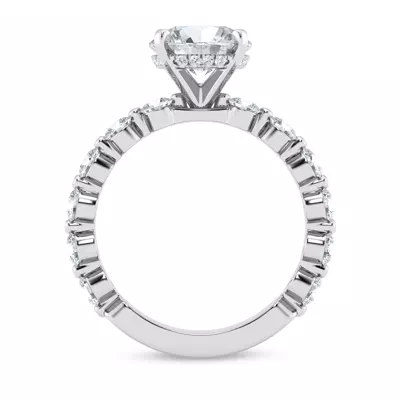 Signature Hearts & Arrows Hidden Halo Shared Prong Engagement Ring (1.00ct. tw.)
