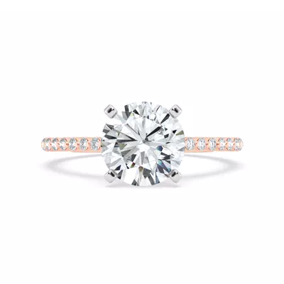 Signature Hearts & Arrows Shared Prong Cathedral Engagement Ring (1/4ct. tw.)