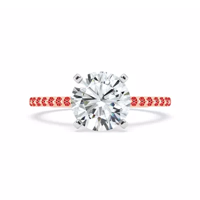 Signature Hearts & Arrows Shared Prong Cathedral Engagement Ring (1/4ct. tw.)