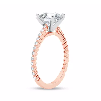 Signature Hearts & Arrows Shared Prong Cathedral Engagement Ring (1/4ct. tw.)