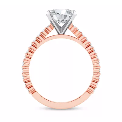 Signature Hearts & Arrows Shared Prong Cathedral Engagement Ring (1/4ct. tw.)