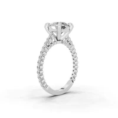 Signature Hearts & Arrows Shared Prong Cathedral Engagement Ring (1/4ct. tw.)