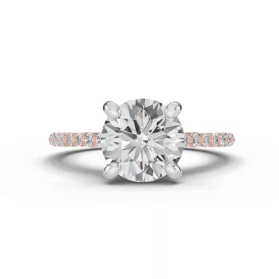 Signature Hearts & Arrows Shared Prong Cathedral Engagement Ring (1/4ct. tw.)
