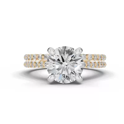 Signature Hearts & Arrows Shared Prong Cathedral Engagement Ring (1/4ct. tw.)