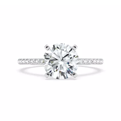Signature Hearts & Arrows Shared Prong Cathedral Engagement Ring (1/4ct. tw.)