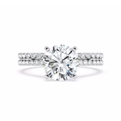 Signature Hearts & Arrows Shared Prong Cathedral Engagement Ring (1/4ct. tw.)