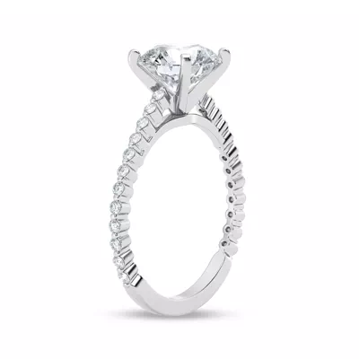 Signature Hearts & Arrows Shared Prong Cathedral Engagement Ring (1/4ct. tw.)