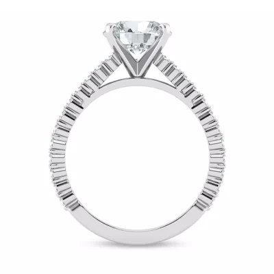 Signature Hearts & Arrows Shared Prong Cathedral Engagement Ring (1/4ct. tw.)