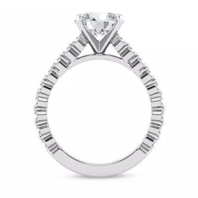 Signature Hearts & Arrows Shared Prong Cathedral Engagement Ring (1/2ct. tw.)