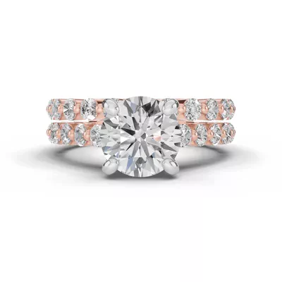Signature Hearts & Arrows Shared Prong Cathedral Engagement Ring (.70ct. tw.)