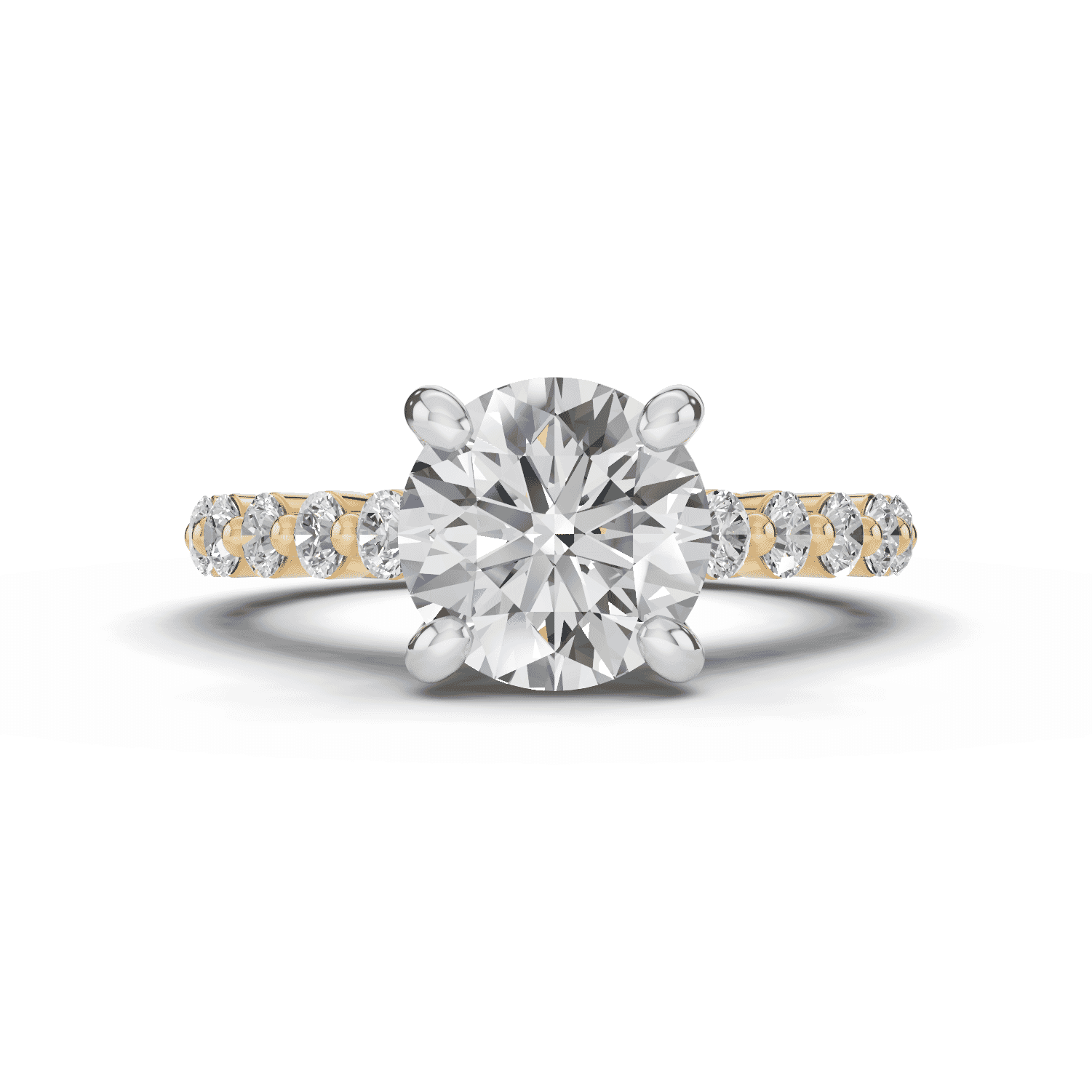 Signature Hearts & Arrows Shared Prong Cathedral Engagement Ring (.70ct. tw.)