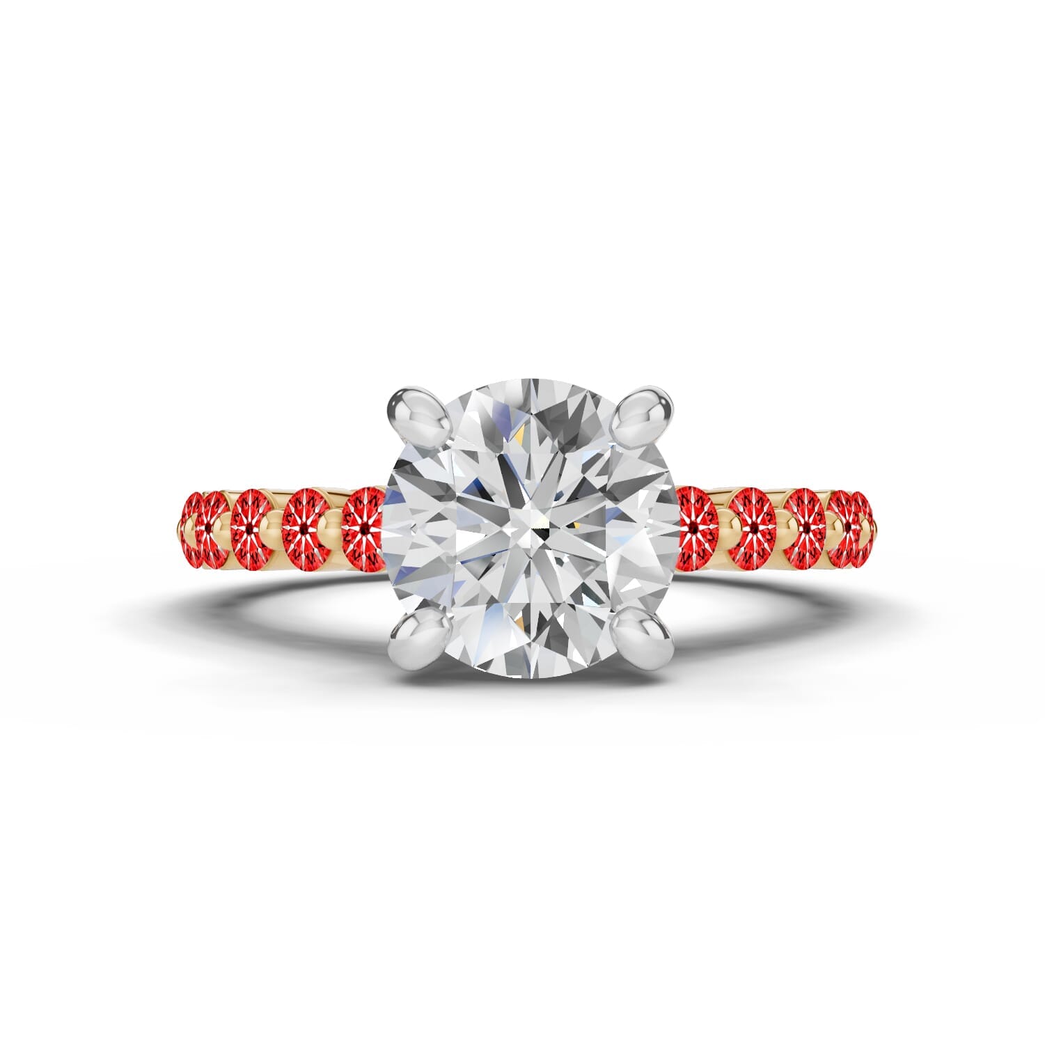 Signature Hearts & Arrows Shared Prong Cathedral Engagement Ring (.70ct. tw.)