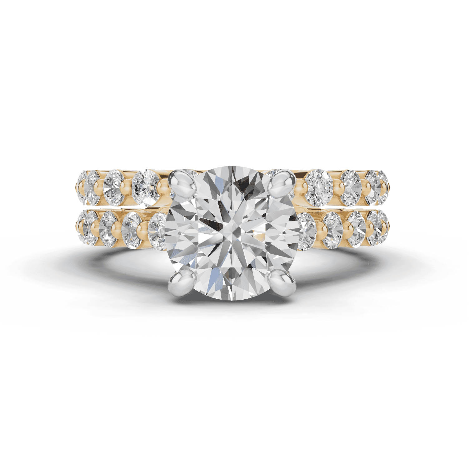 Signature Hearts & Arrows Shared Prong Cathedral Engagement Ring (.70ct. tw.)