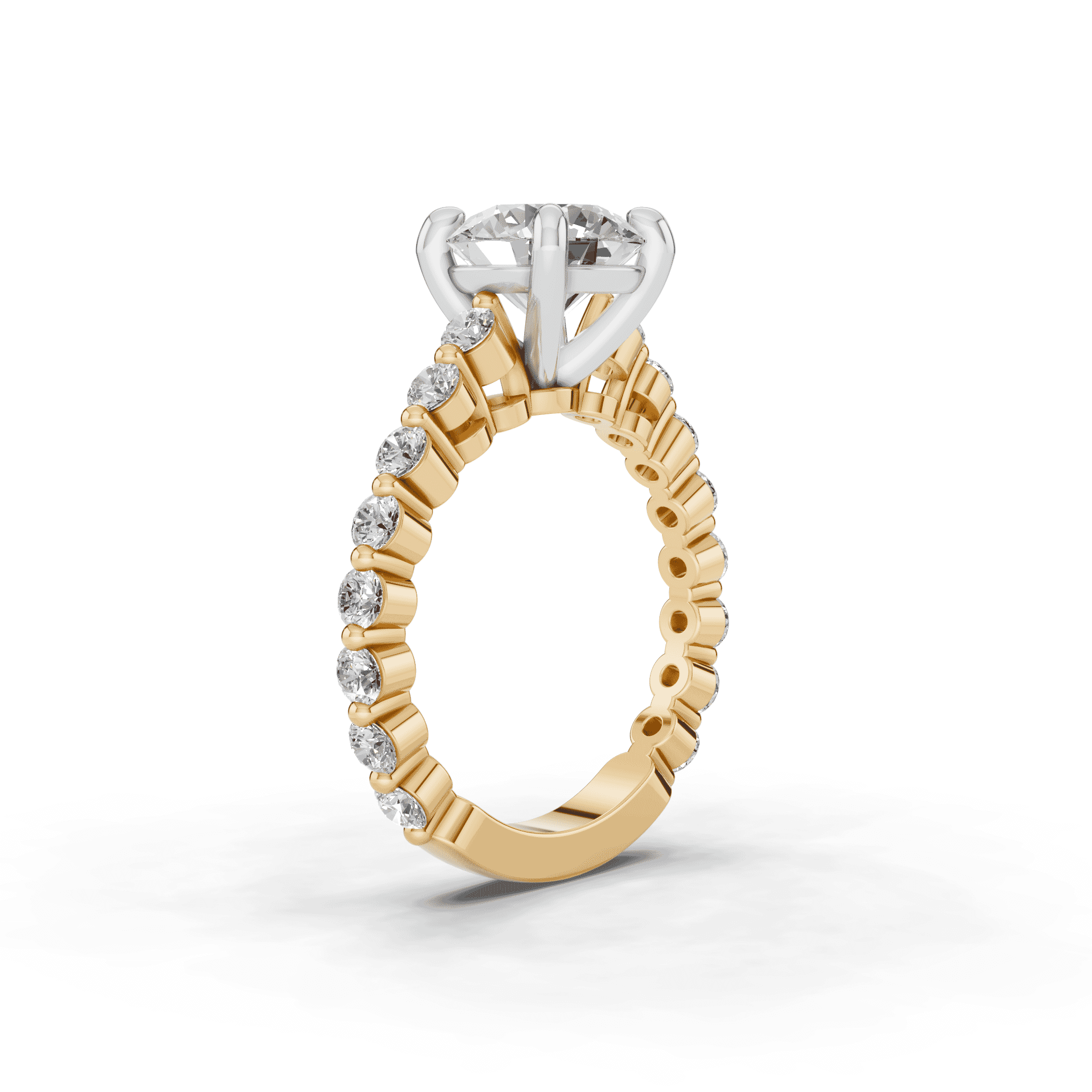 Signature Hearts & Arrows Shared Prong Cathedral Engagement Ring (.70ct. tw.)