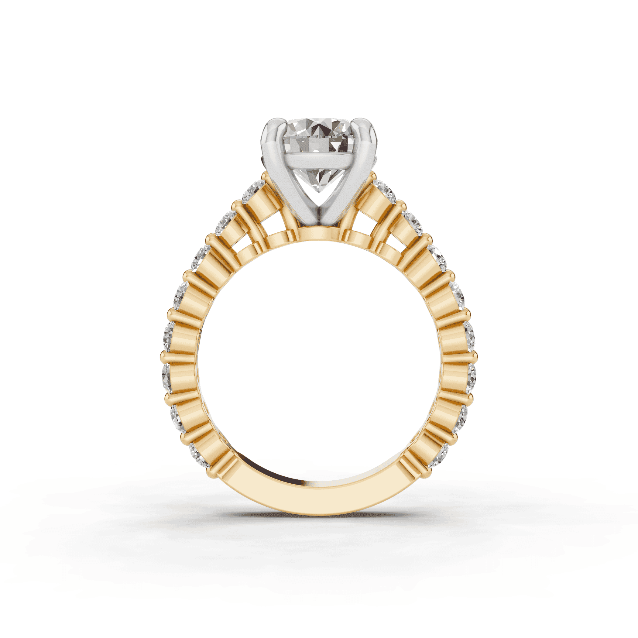 Signature Hearts & Arrows Shared Prong Cathedral Engagement Ring (.70ct. tw.)