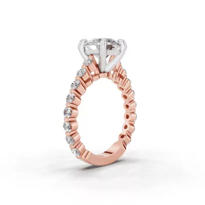 Signature Hearts & Arrows Shared Prong Cathedral Engagement Ring (.70ct. tw.)