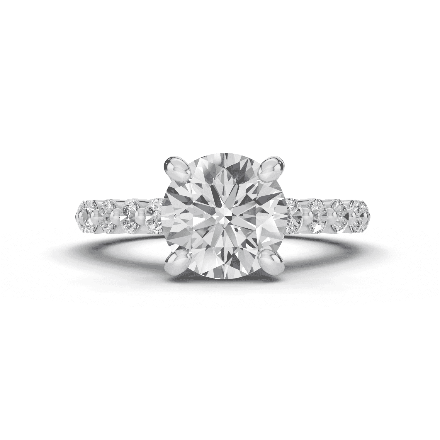 Signature Hearts & Arrows Shared Prong Cathedral Engagement Ring (.70ct. tw.)