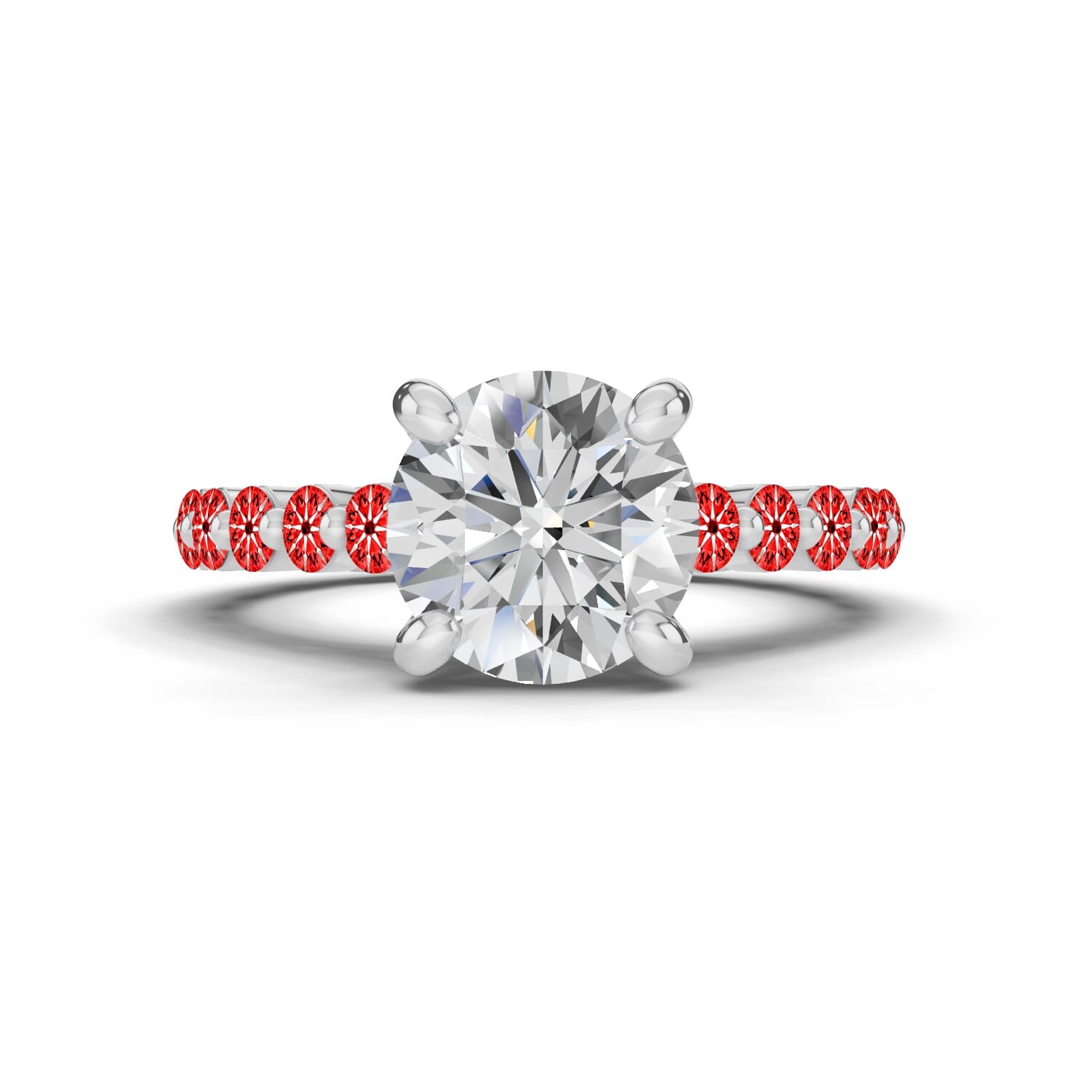 Signature Hearts & Arrows Shared Prong Cathedral Engagement Ring (.70ct. tw.)