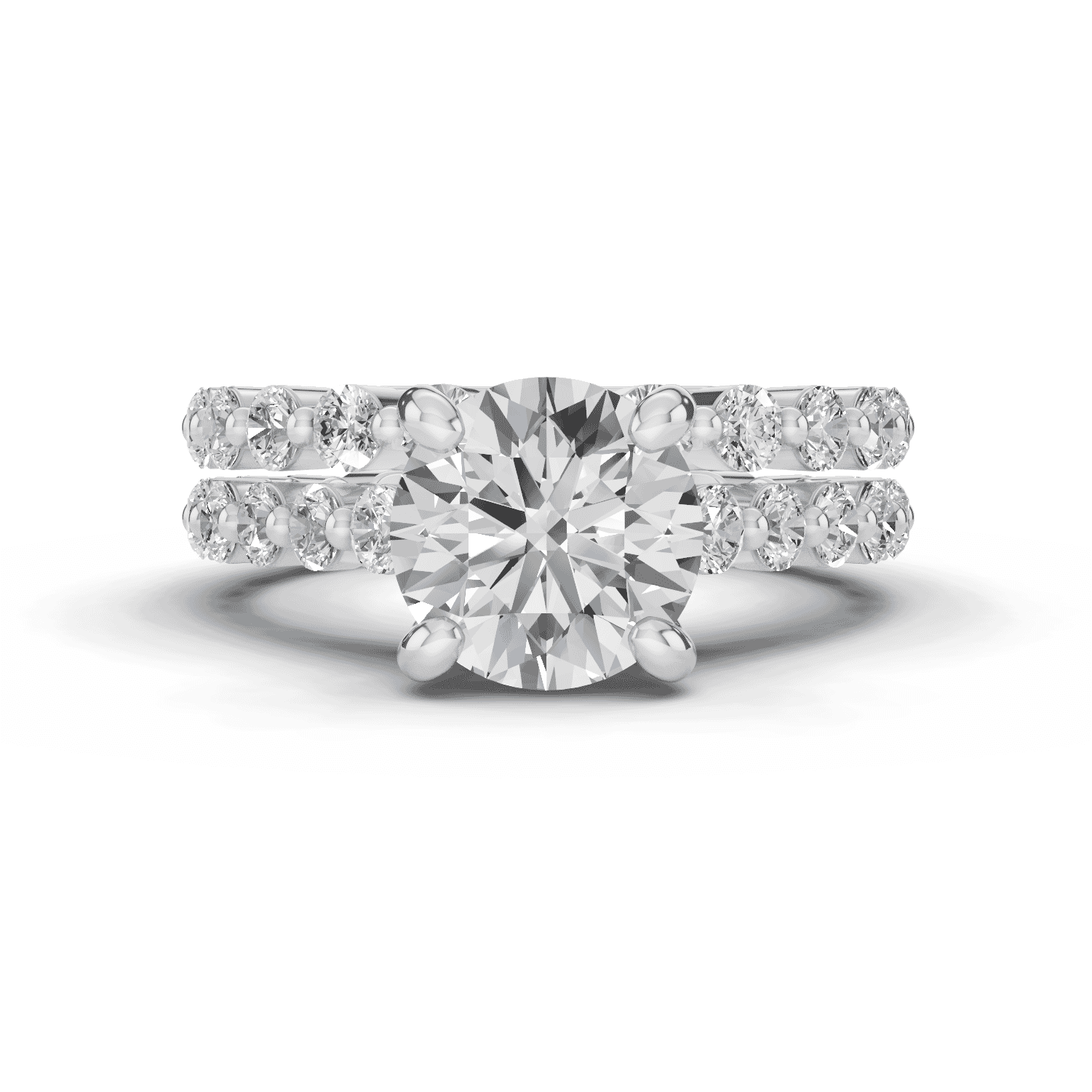 Signature Hearts & Arrows Shared Prong Cathedral Engagement Ring (.70ct. tw.)