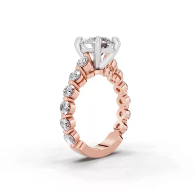 Signature Hearts & Arrows Shared Prong Cathedral Engagement Ring (.95ct. tw.)