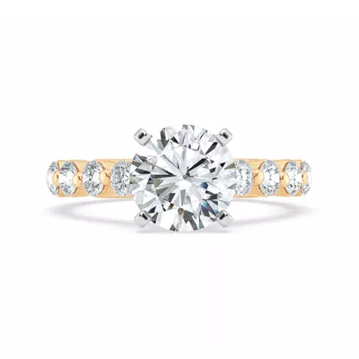 Signature Hearts & Arrows Shared Prong Cathedral Engagement Ring (.95ct. tw.)