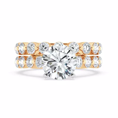 Signature Hearts & Arrows Shared Prong Cathedral Engagement Ring (.95ct. tw.)