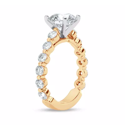 Signature Hearts & Arrows Shared Prong Cathedral Engagement Ring (.95ct. tw.)
