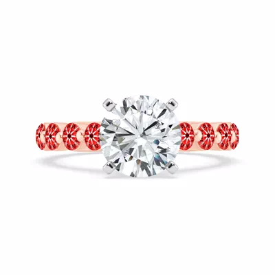 Signature Hearts & Arrows Shared Prong Cathedral Engagement Ring (.95ct. tw.)