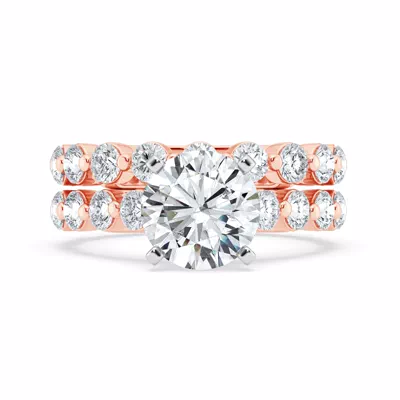Signature Hearts & Arrows Shared Prong Cathedral Engagement Ring (.95ct. tw.)