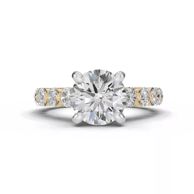 Signature Hearts & Arrows Shared Prong Cathedral Engagement Ring (.95ct. tw.)