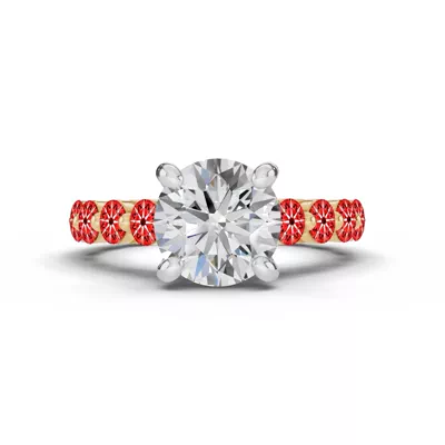 Signature Hearts & Arrows Shared Prong Cathedral Engagement Ring (.95ct. tw.)