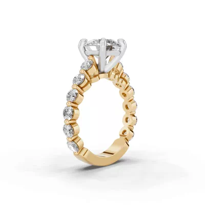 Signature Hearts & Arrows Shared Prong Cathedral Engagement Ring (.95ct. tw.)