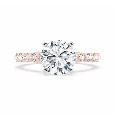 Signature Hearts & Arrows Shared Prong Hidden Halo Cathedral Engagement Ring (.80ct. tw.)