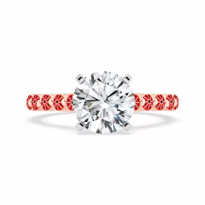Signature Hearts & Arrows Shared Prong Hidden Halo Cathedral Engagement Ring (.80ct. tw.)