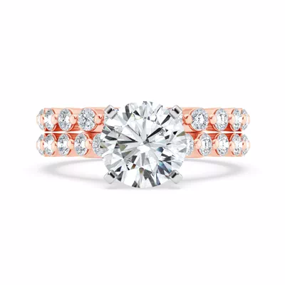 Signature Hearts & Arrows Shared Prong Hidden Halo Cathedral Engagement Ring (.80ct. tw.)