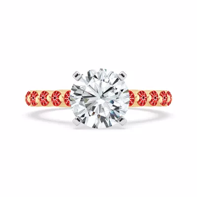Signature Hearts & Arrows Shared Prong Hidden Halo Cathedral Engagement Ring (.80ct. tw.)