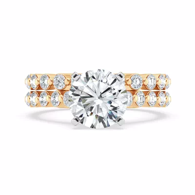 Signature Hearts & Arrows Shared Prong Hidden Halo Cathedral Engagement Ring (.80ct. tw.)