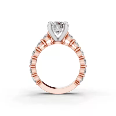 Signature Hearts & Arrows Shared Prong Hidden Halo Cathedral Engagement Ring (1.05ct. tw.)