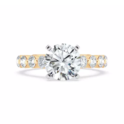 Signature Hearts & Arrows Shared Prong Hidden Halo Cathedral Engagement Ring (1.05ct. tw.)