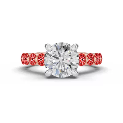 Signature Hearts & Arrows Shared Prong Hidden Halo Cathedral Engagement Ring (1.05ct. tw.)