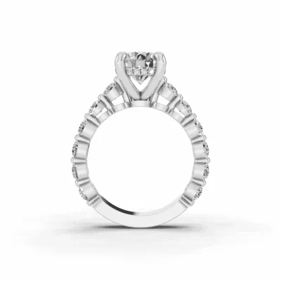 Signature Hearts & Arrows Shared Prong Hidden Halo Cathedral Engagement Ring (1.05ct. tw.)