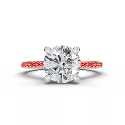 Signature Hearts & Arrows Classic Hidden Halo Cathedral Engagement Ring (1/4ct. tw.)