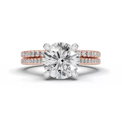 Signature Hearts & Arrows Classic Hidden Halo Cathedral Engagement Ring (1/4ct. tw.)