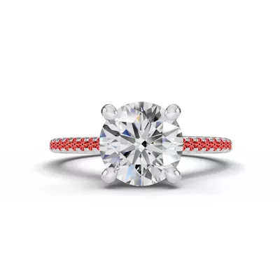 Signature Hearts & Arrows Classic Hidden Halo Cathedral Engagement Ring (1/4ct. tw.)