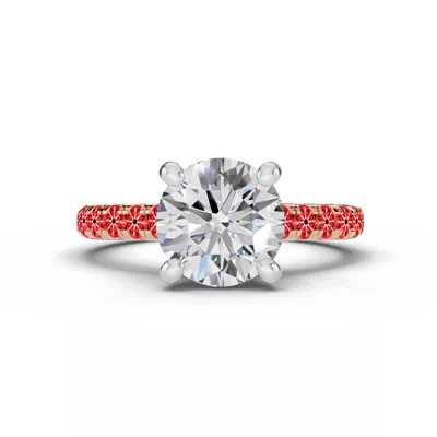 Signature Hearts & Arrows Classic Hidden Halo Cathedral Engagement Ring (.55ct. tw.)