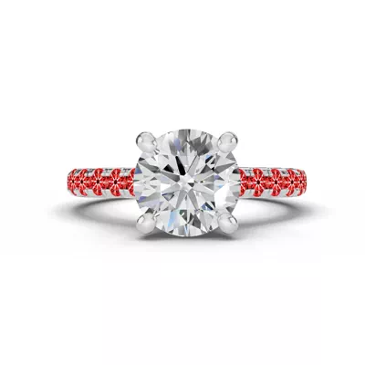 Signature Hearts & Arrows Classic Hidden Halo Cathedral Engagement Ring (.55ct. tw.)