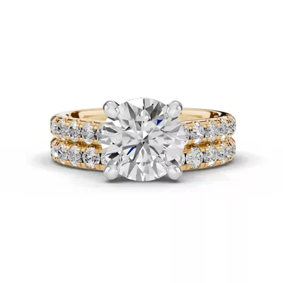 Signature Hearts & Arrows Classic Hidden Halo Cathedral Engagement Ring (.55ct. tw.)