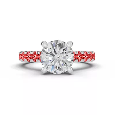 Signature Hearts & Arrows Classic Hidden Halo Cathedral Engagement Ring (.80ct. tw.)